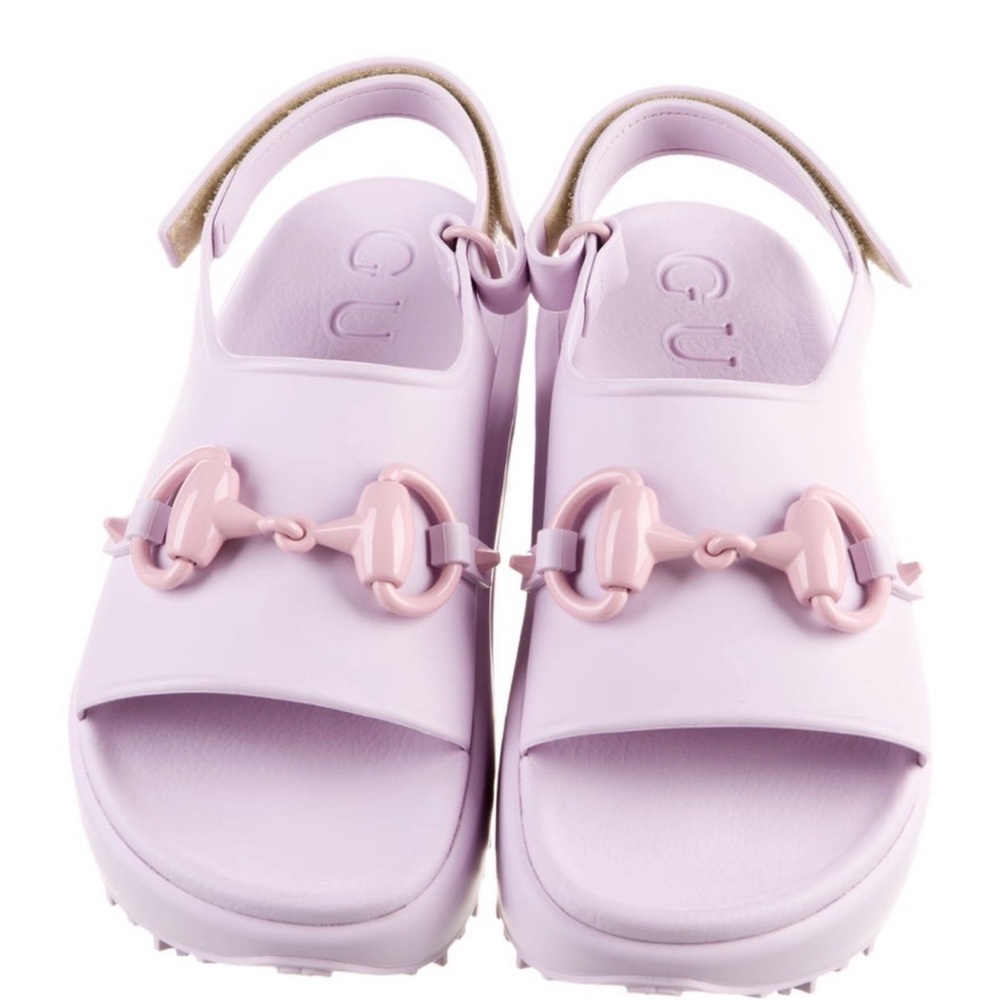 NWT Gucci Talc Pink Women's soft rubber Sandals US 7 EU 37
